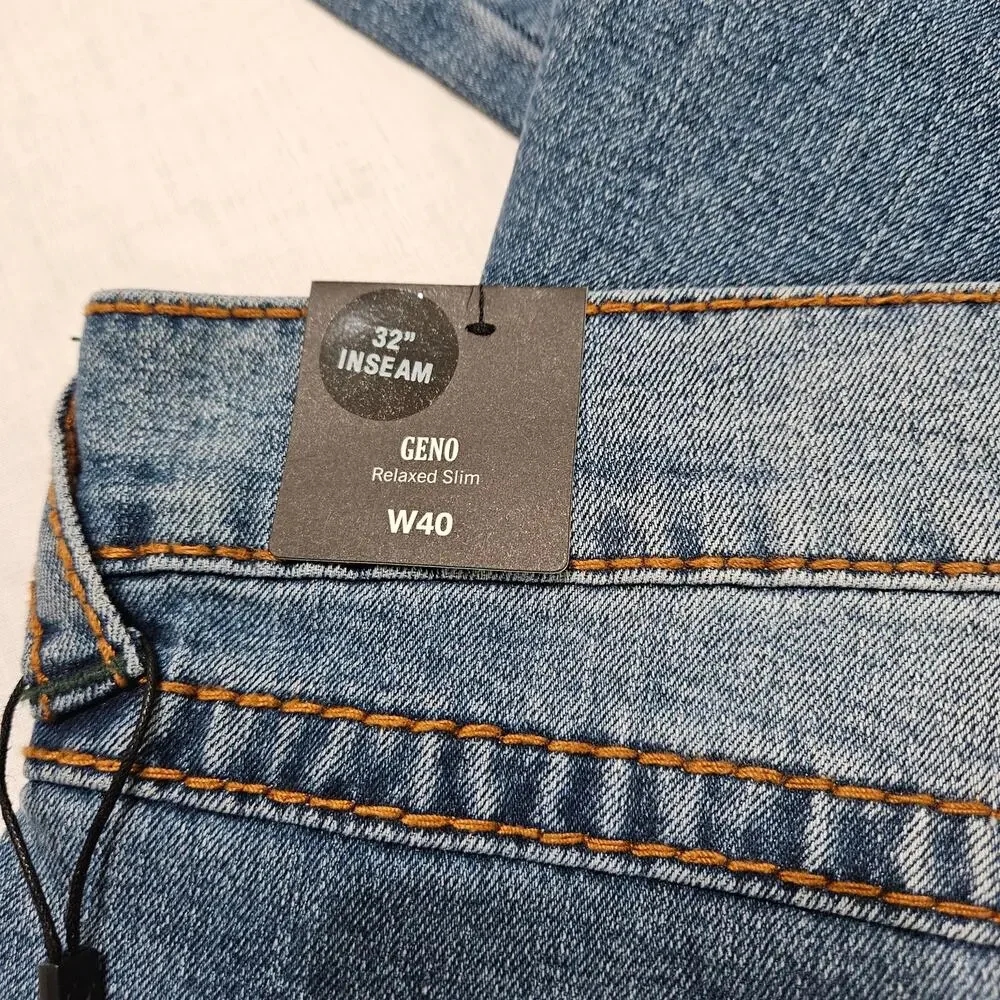 True Religion Geno Relaxed Slim Big T Flap Jeans Blue Size 40x32